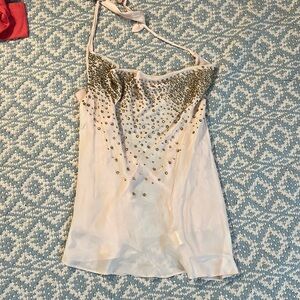 Ramy Brook rhinestone/ beaded backless top